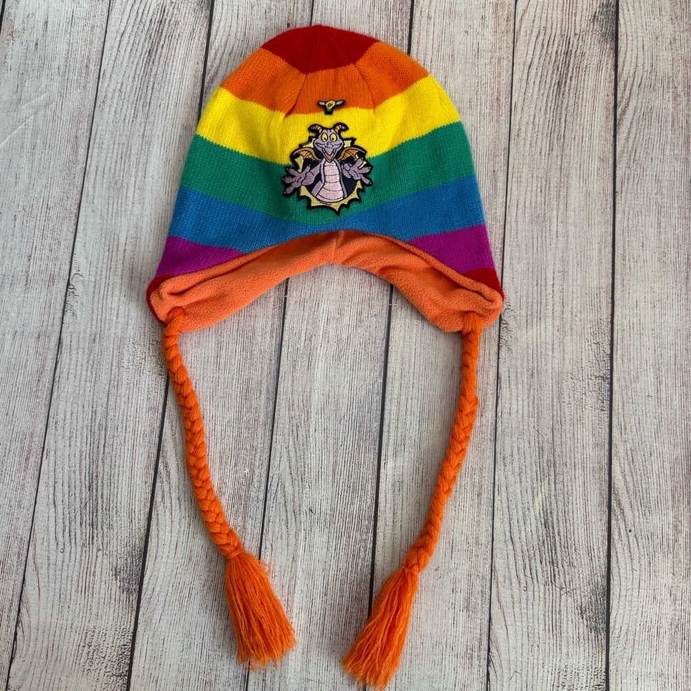 DISNEY PARKS Epcot Figment Rainbow Knit Hat